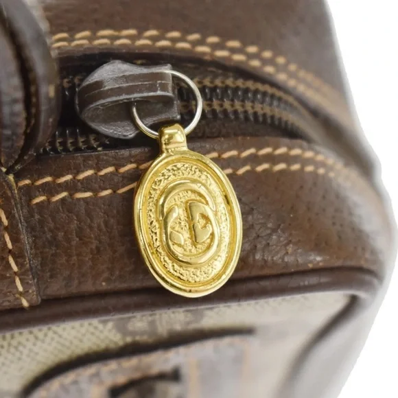 #3 GUCCI GG PATTERN SHERRY CLUTCH BAG PVC LEATHER BROWN USED - LIVE SHOW! - Picture 7 of 10